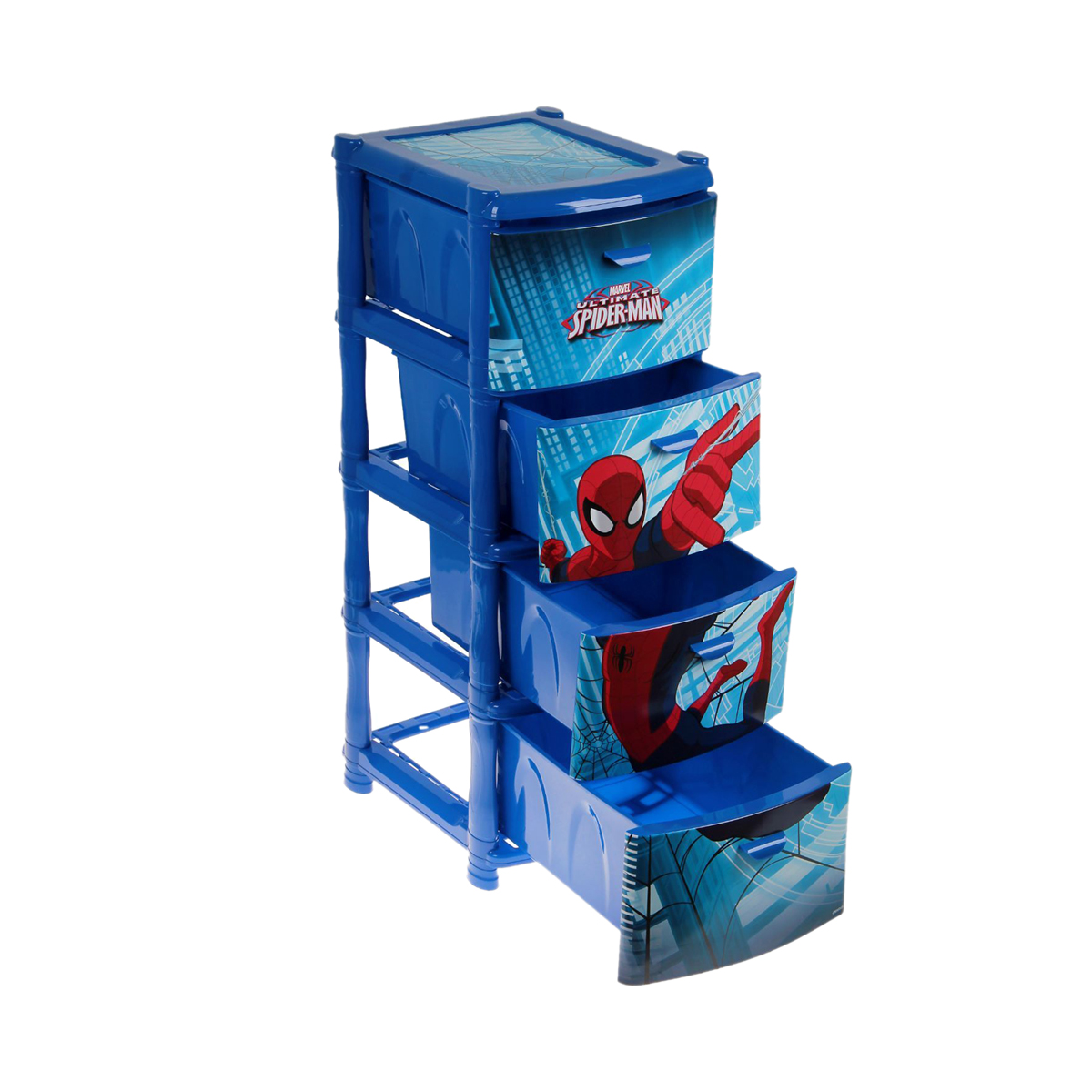 Комод  Человек паук, 4 секции, синий  